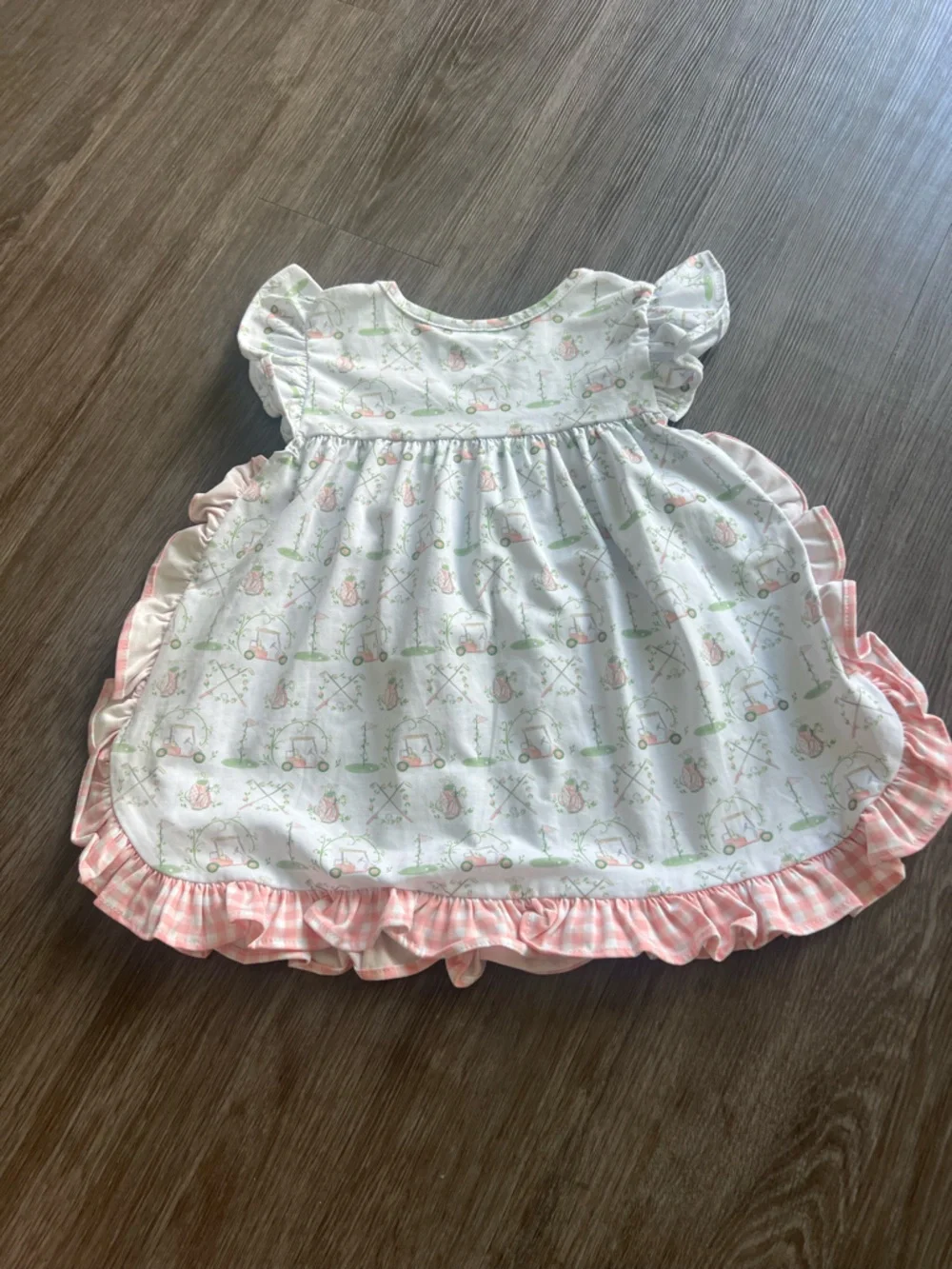 NEW Trotter Street Kids Girls Golf Two Piece Set Pink Green White Size 2
